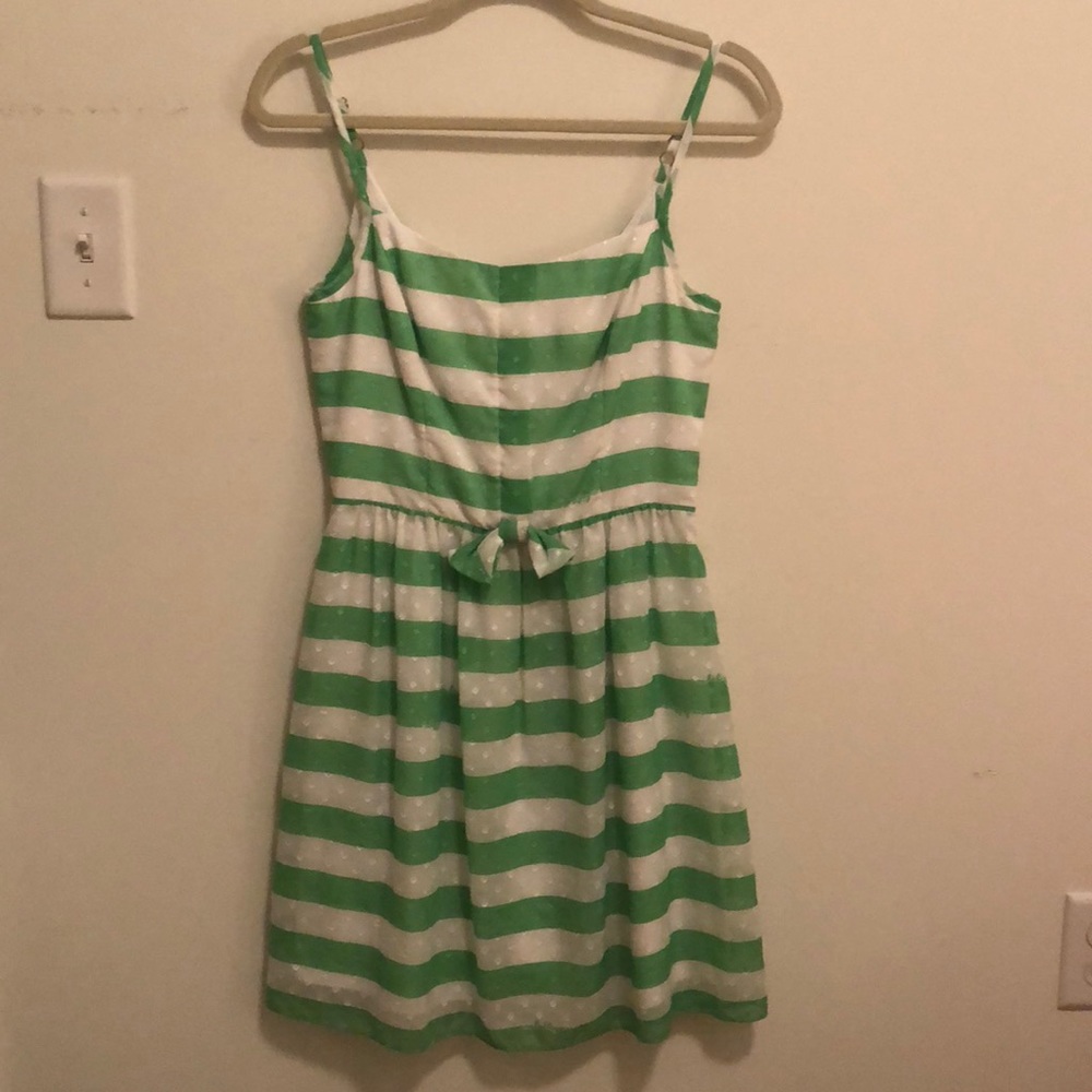 Lilly Pulitzer Green Stripe Silk Dress